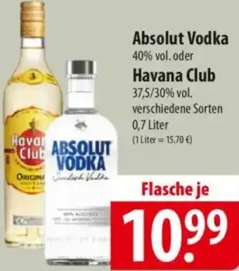 Famila Nord Ost Absolut Vodka oder Havana Club Angebot