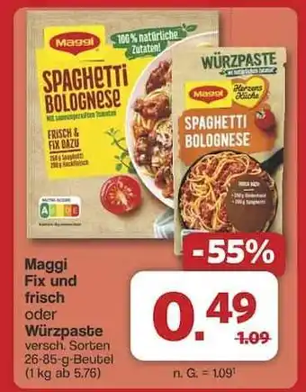 Famila Nord Ost Maggi Fix und frisch oder Würzpaste Angebot