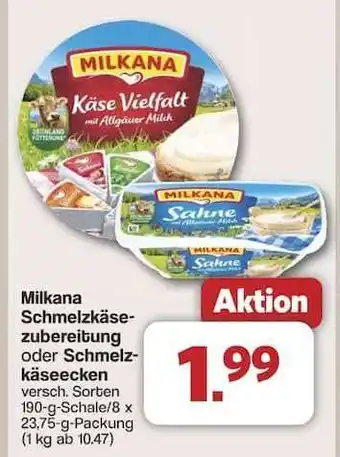 Famila Nord Ost Milkana Schmelzkäsezubereitung oder Schmelzkäseecken Angebot