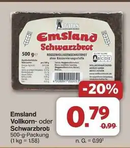 Famila Nord Ost Emsland Vollkorn- oder Schwarzbrot Angebot