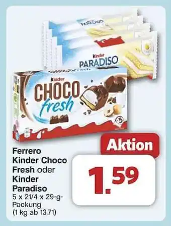 Famila Nord Ost Ferrero Kinder Choco Fresh oder Kinder Paradiso Angebot