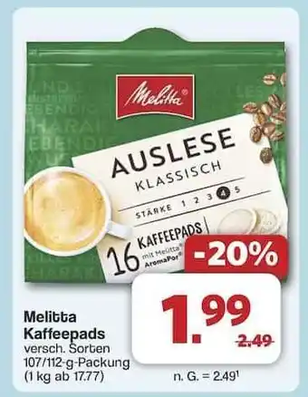 Famila Nord Ost Melitta Kaffeepads Angebot