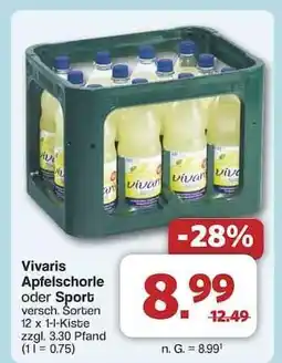 Famila Nord Ost Vivaris Apfelschorle oder Sport Angebot