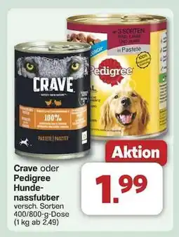 Famila Nord Ost Crave oder Pedigree Hundenassfutter Angebot