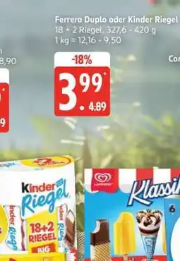 Edeka Ferrero Duplo oder Kinder Riegel Angebot