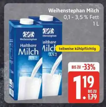 Edeka Weihenstephan Milch Angebot