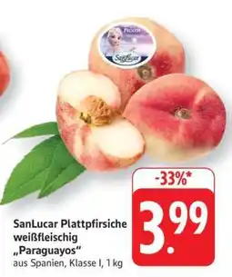 Edeka SanLucar Plattpfirsiche weißfleischig „Paraguayos“ Angebot