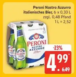 Edeka Peroni Nastro Azzurro italienisches Bier Angebot