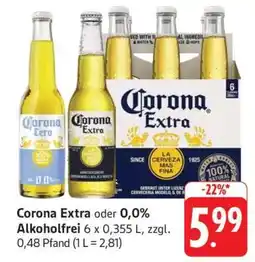 Edeka Corona Extra oder 0,0% Alkoholfrei Angebot