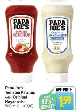 Edeka Papa Joe's Tomaten Ketchup oder Original Mayonnaise Angebot