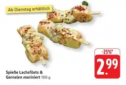 Edeka Spieße Lachsfilets & Garnelen mariniert Angebot