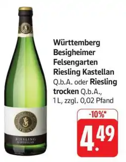 Edeka Württemberg Besigheimer Felsengarten Riesling Kastellan Angebot