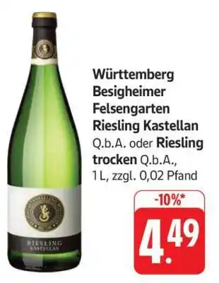 Edeka Württemberg Besigheimer Felsengarten Riesling Kastellan Angebot