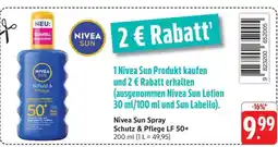 Edeka Nivea Sun Spray Schutz & Pflege LF 50+ Angebot