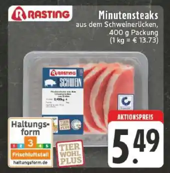 Edeka Minutensteaks aus dem Schweinerücken Angebot