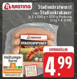 Edeka Rasting Stadionbratwurst oder Stadionkrakauer Angebot