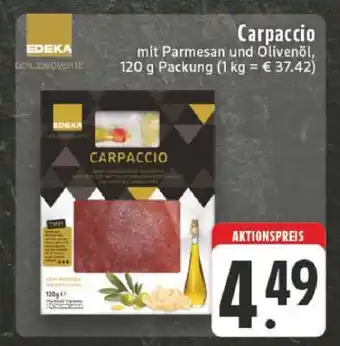 Edeka Carpaccio mit Parmesan und Olivenöl Angebot