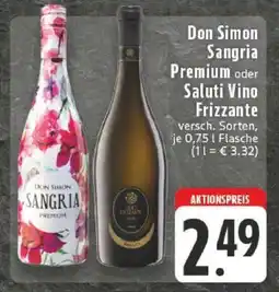 Edeka Don Simon Sangria Premium oder Saluti Vino Frizzante Angebot