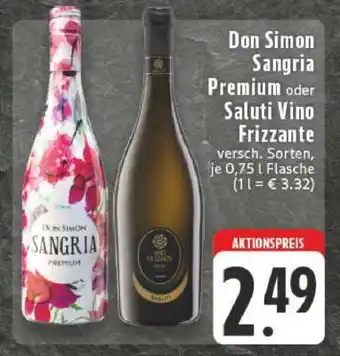 Edeka Don Simon Sangria Premium oder Saluti Vino Frizzante Angebot