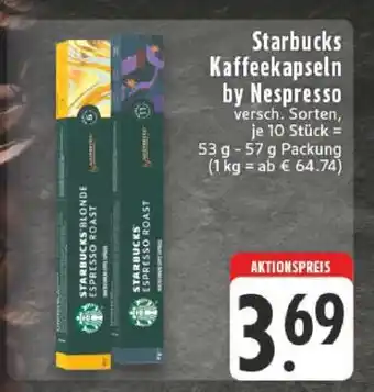 Edeka Starbucks Kaffeekapseln by Nespresso Angebot
