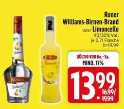 Edeka Roner Williams-Birnen-Brand oder Limoncello Angebot