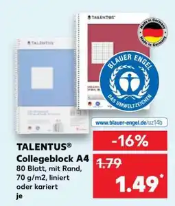 Kaufland TALENTUS Collegeblock A4 Angebot
