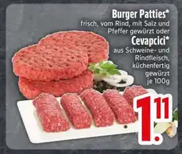 Edeka Burger Patties oder Cevapcici Angebot