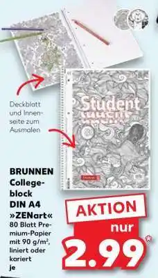Kaufland BRUNNEN Collegeblock DIN A4 ZENart Angebot
