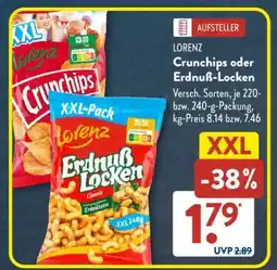 Aldi Süd Lorenz Crunchips oder Erdnuß-Locken Angebot