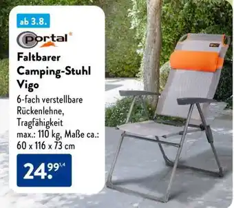 Aldi Süd Portal Faltbarer Camping-Stuhl Vigo Angebot