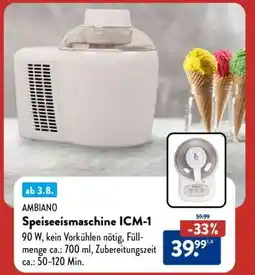 Aldi Süd AMBIAO Speiseeismaschine ICM-1 Angebot