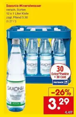 Netto Marken-Discount Saxonia Mineralwasser Angebot
