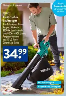 Aldi Süd FERREX Elektrischer Laubsauger Angebot
