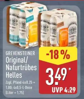 Aldi Nord GREVENSTEINER Original/Naturtrübes Helles Angebot