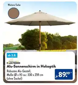 Aldi Nord Alu-Sonnenschirm in Holzoptik Angebot