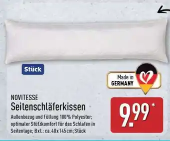Aldi Nord NOVITESSE Seitenschläferkissen Angebot