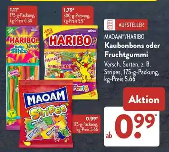 Aldi Süd MAOAM/HARIBO Kaubonbons oder Fruchtgummi Angebot