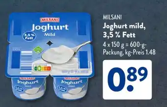 Aldi Süd MILSANI Joghurt mild, 3,5 % Fett Angebot