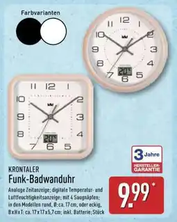 Aldi Nord KRONTALER Funk-Badwanduhr Angebot
