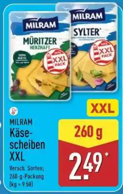 Aldi Nord MILRAM Käse-scheiben XXL Angebot