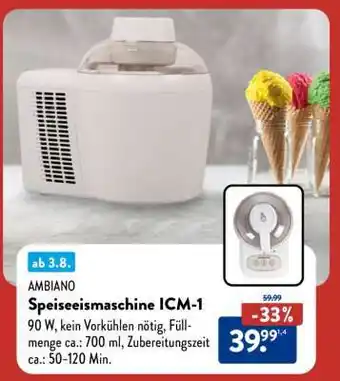 Aldi Nord Speiseeismaschine ICM-1 Angebot