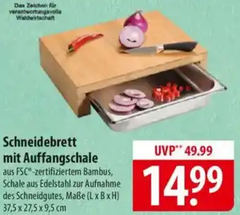 Famila Nord Ost KESPER Schneidebrett mit Auffangschale Angebot