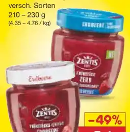 Netto Marken-Discount Zentis Frühstücks Konfitüre Extra Erdbeere Angebot