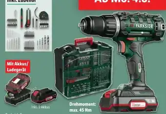 Lidl Parkside 20-V-Akku-Bohrschrauber-Set Angebot