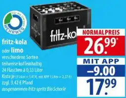Famila Nord Ost fritz-kola oder limo Angebot
