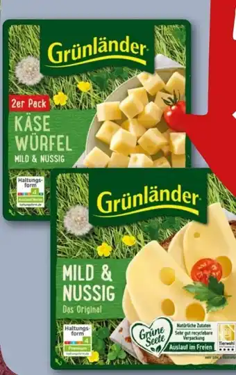REWE Center Grünländer Schnittkäse Mild-Nussig Angebot
