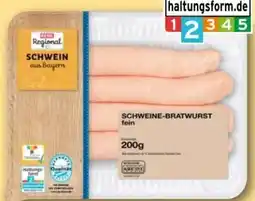 REWE Center Rewe Regional Schweine-Bratwurst Angebot