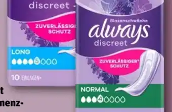 REWE Center Always Discreet Inkontinenz-Einlagen Angebot