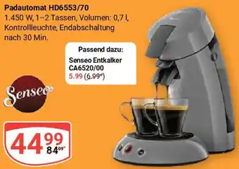 Globus Senseo Padautomat HD6553/70 Angebot