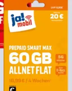 REWE ja! Mobil Prepaid Smart Paket Max Angebot